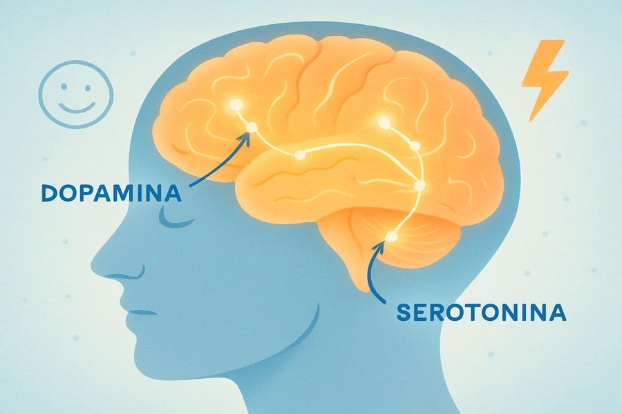 Dopamina e serotonina: os neurotransmissores que moldam seu humor e energia