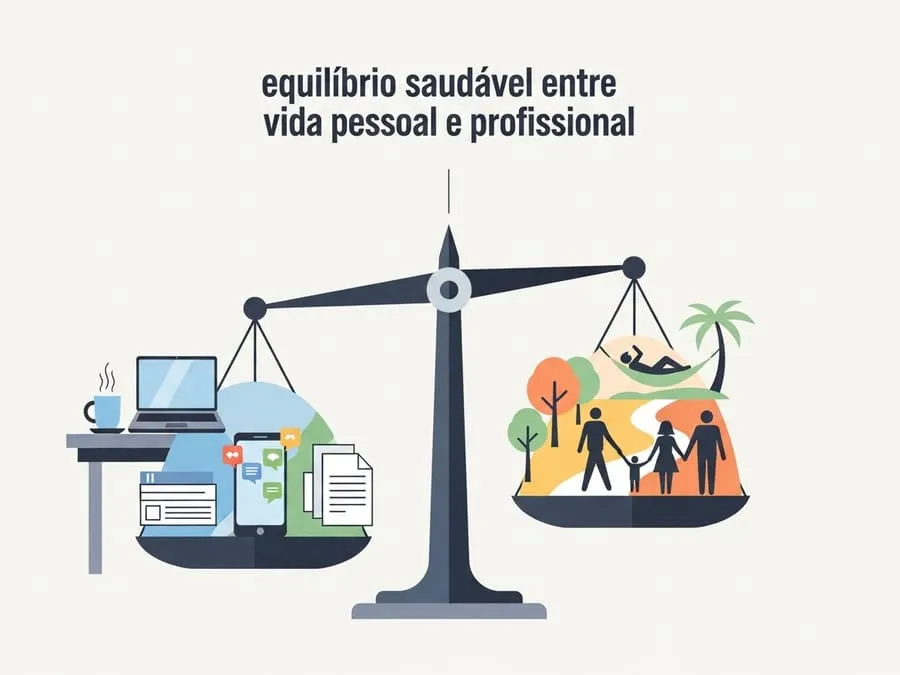 Infográfico mostrando o equilíbrio entre vida profissional e vida pessoal como prevenção ao burnout.