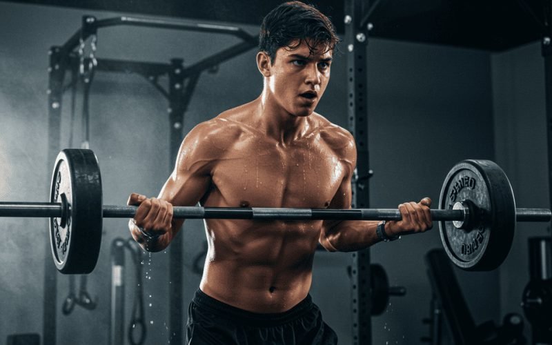 Foco total: a queimação muscular durante o agachamento é sinal de esforço e progresso.