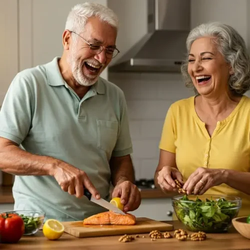 Cuidar da saúde a dois é o melhor tempero para uma vida longa e feliz.