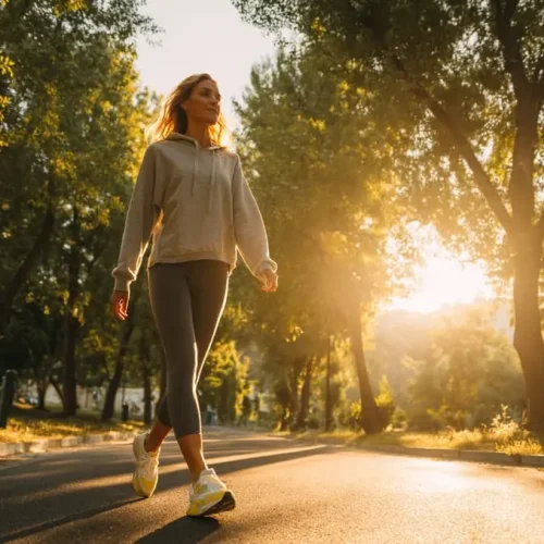 Caminhar no seu ritmo é o jeito mais simples e leve de cuidar da saúde.
