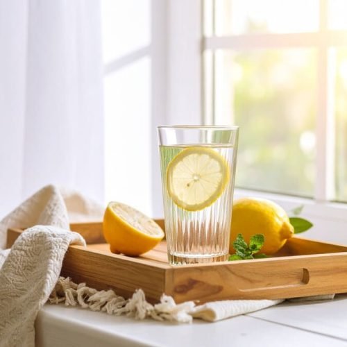 Um ritual simples e acolhedor: começar o dia com água morna e limão.